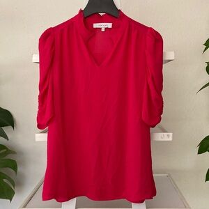 Lark & Ro pink v-neck short-sleeve top